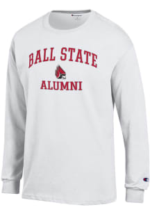 Champion Ball State Cardinals White Mascot Alumni Jersey Long Sleeve T Shirt