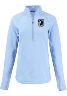 Cutter and Buck Minnesota United FC Womens Light Blue Pehastin Qtr Zip