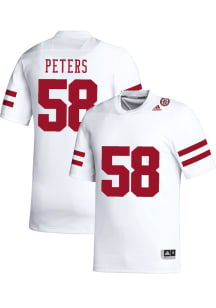 Jake Peters   Nebraska Cornhuskers White NIL Name And Number Football Jersey