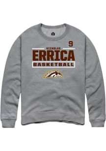 Nicholas Errica Western Michigan Broncos Mens Grey NIL Stacked Box Player Crew