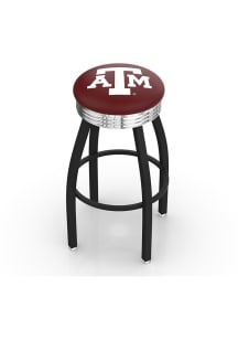 Texas A&M Aggies 3 Ring Chrome Seat Pub Stool - Black