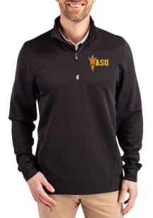 Cutter and Buck Arizona State Sun Devils Mens Black Traverse Long Sleeve Qtr Zip Pullover