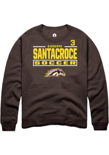 Giuseppe Santacroce Western Michigan Broncos Mens Brown NIL Stacked Box Player Crew
