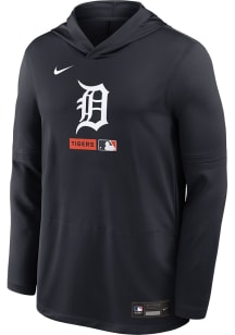 Nike Detroit Tigers Mens Navy Blue Authentic Collection Long Sleeve Lightweight Hoodie