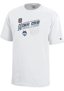 Champion UConn Huskies Youth White MBB Final Four 2026 Core Short Sleeve T-Shirt