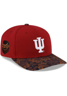 New Era Indiana Hoosiers Mascot Visor 9SEVENTY Stretch Snap Adjustable Hat - Crimson