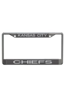 Kansas City Chiefs Team Name Carbon Fiber License Plate Frame - Black