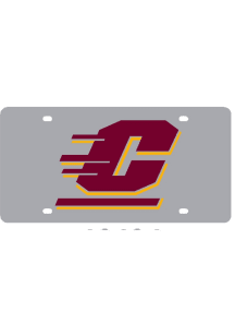 Central Michigan Chippewas Silver Logo Car Accessory License Plate