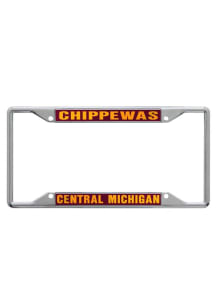 Central Michigan Chippewas Team Name License Plate Frame - Silver