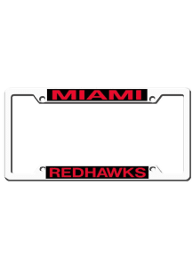 Miami RedHawks Team Name License Plate Frame - White
