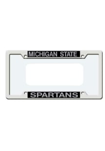 Michigan State Spartans Chrome Design License Plate Frame - White