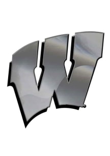 Wisconsin Badgers Chrome Classic Car Emblem - Silver