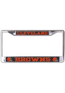 Cleveland Browns Carbon Logo License Plate Frame - Silver