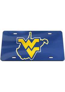 West Virginia Mountaineers Navy Blue State Shape Team Color Car Accessory License Plate