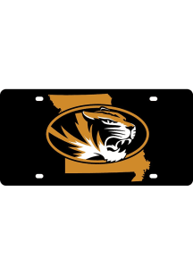 Missouri Tigers Black State Shape Team Color Car Accessory License Plate