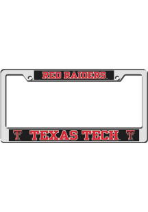 Texas Tech Red Raiders Black Chrome License Plate Frame - Silver