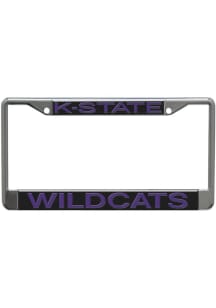 K-State Wildcats Wordmark Chrome License Plate Frame - Black