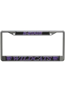 K-State Wildcats Black Domed Chrome License Plate Frame - Black