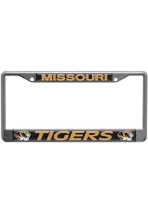 Missouri Tigers Black Domed Chrome License Plate Frame - Black