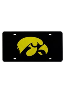 Iowa Hawkeyes Black Black Mascot Logo Car Accessory License Plate