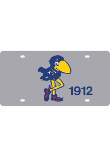 Kansas Jayhawks Grey Silver Retro Logo Car Accessory License Plate