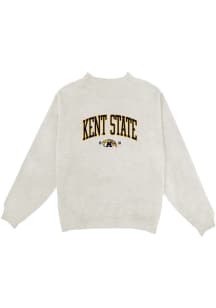 Blue 84 Kent State Golden Flashes Womens Oatmeal Mock Neck Crew Sweatshirt