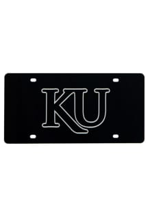 Kansas Jayhawks Black Silver KU Black Car Accessory License Plate