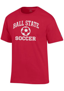 Champion Ball State Cardinals Red Soccer Icon Jersey Short Sleeve T Shirt