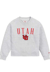 League Utah Utes Womens Ash 1636 Crew Sweatshirt