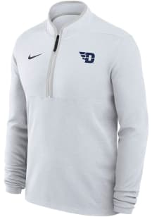 Nike Dayton Flyers Mens White Victory Primary Logo Long Sleeve Qtr Zip Pullover