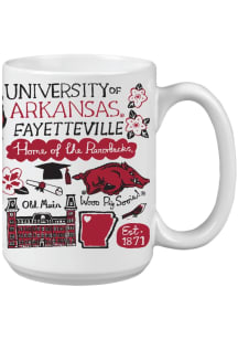 Arkansas Razorbacks 15oz Julia Gash Ceramic Mug - Red