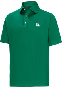 Footjoy Michigan State Spartans Mens Green Lisle Short Sleeve Fashion Polo