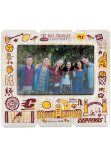 Central Michigan Chippewas Julia Gash 4x6 inch Distressed Wood Picture Frame - Maroon