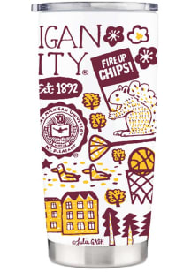 Central Michigan Chippewas Julia Gash Stainless Steel Tumbler - Maroon