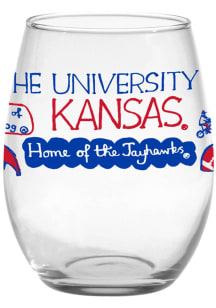 Kansas Jayhawks Julia Gash Stemless Wine Glass - Blue