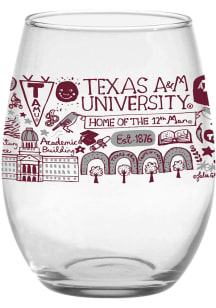 Texas A&M Aggies Julia Gash Stemless Wine Glass - Maroon