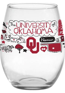 Oklahoma Sooners Julia Gash Stemless Wine Glass - Red
