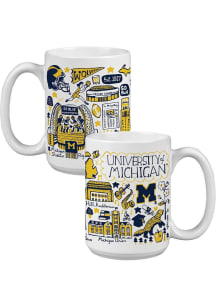 Michigan Wolverines 15oz Julia Gash Ceramic Mug - Blue