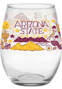 Arizona State Sun Devils Julia Gash Stemless Wine Glass - Red