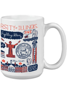 Illinois Fighting Illini 15oz Julia Gash Ceramic Mug - Orange