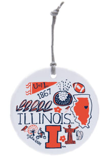 Illinois Fighting Illini Julia Gash Ornament - Orange