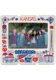 Kansas Jayhawks Julia Gash 4x6 inch Distressed Wood Picture Frame - White