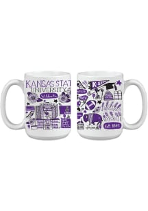 K-State Wildcats 15oz Julia Gash Ceramic Mug - White