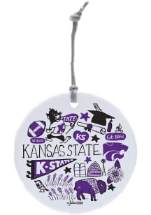 K-State Wildcats Julia Gash Ornament - White