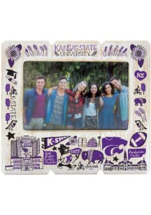 K-State Wildcats Julia Gash 4x6 inch Distressed Wood Picture Frame - White