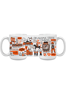 Oklahoma State Cowboys 15oz Julia Gash Ceramic Mug - White