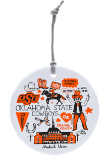 Oklahoma State Cowboys Julia Gash Ornament - White