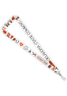 Oklahoma State Cowboys Julia Gash Satin Lanyard - White