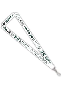 Michigan State Spartans Julia Gash Satin Lanyard - White