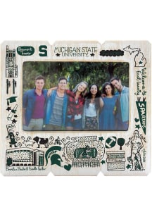 Michigan State Spartans Julia Gash 4x6 inch Distressed Wood Picture Frame - White